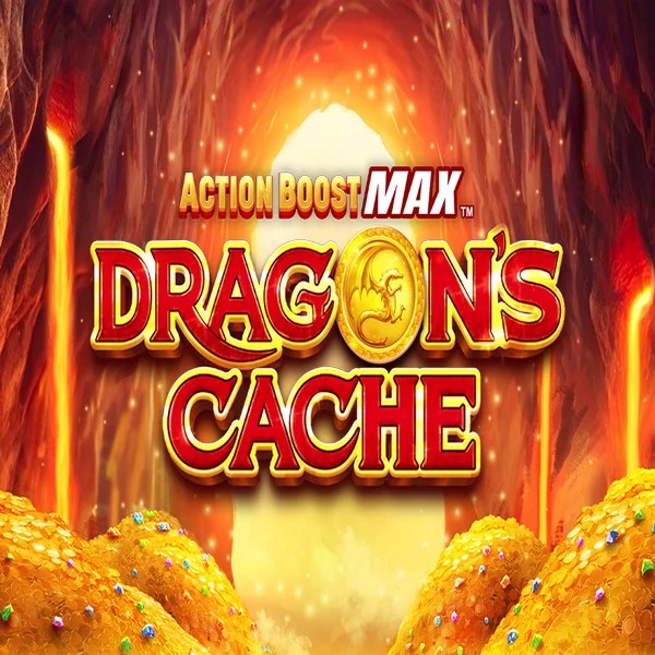 Action Boost Max Dragon's Cache online game logo by SpinPlay Games on lucky-wavecasino.org