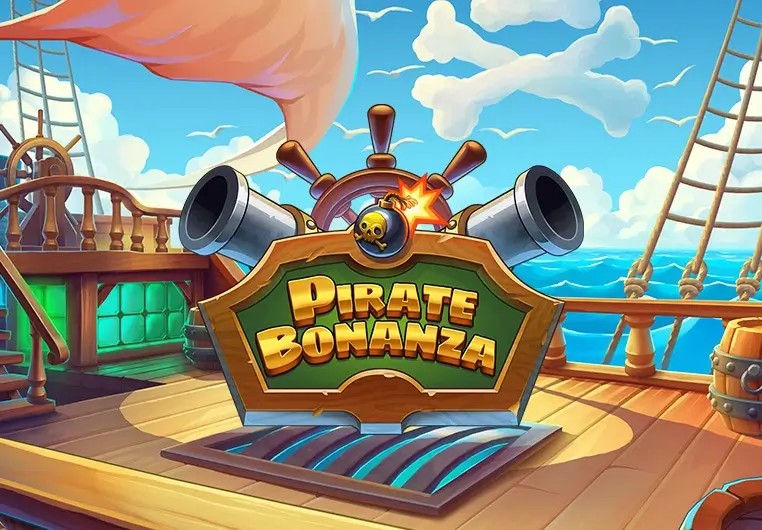 Pirate Bonanza Slot slot logo by Backseat Gaming at Lucky Wave Casino