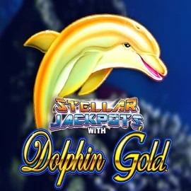 Dolphin Gold with Stellar Jackpots slot visual from Lightning Box Game available on lucky-wavecasino.org